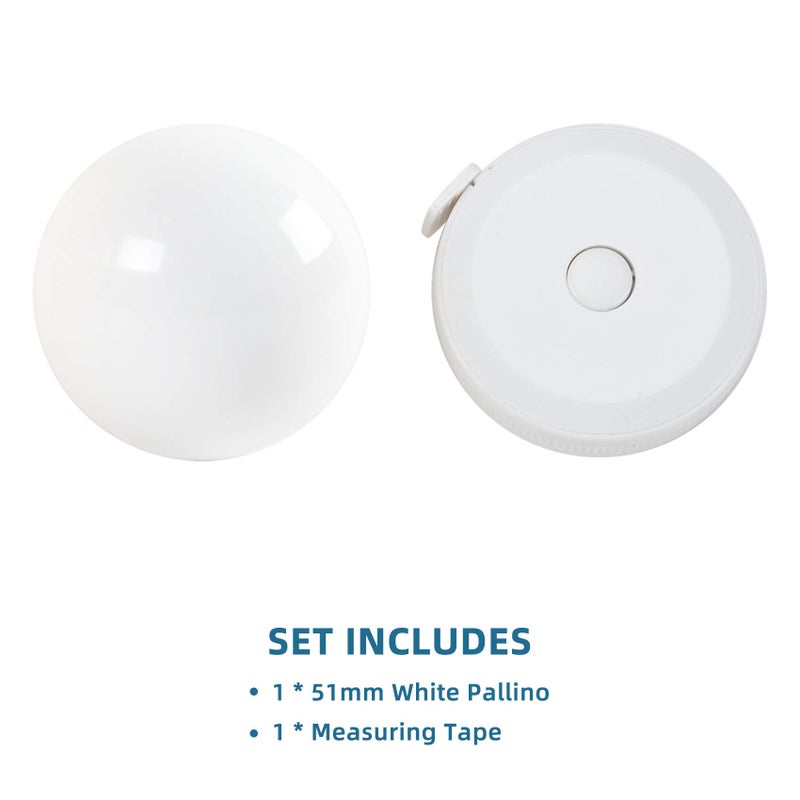 ApudArmis White 51mm Pallino Bocce Balls Replacement, Including Measuring Tape - Image 2